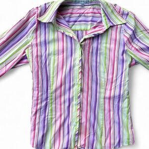 Foxcroft Colorful Striped Womens Shirt
